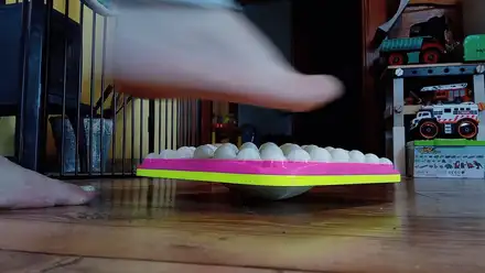 Board for balance exercises, with acupressure