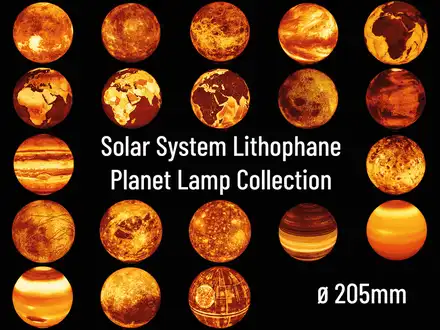 Solar System Lithophane Planet Lamps - ⌀205mm