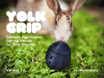 Yolk Grip Foldable Egg-Shaped Phone Handle