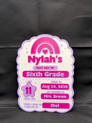 First Day of School Sign with Customizable text