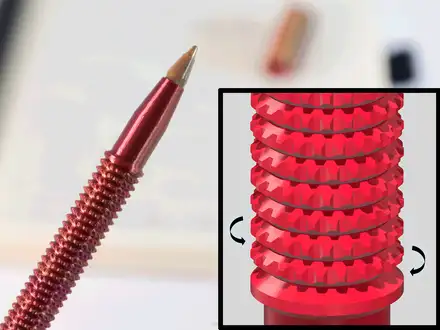 Anti-Stress fidget pen with gears. .