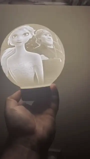 Frozen Lithophane Lamp (with MH001 LED Insert)