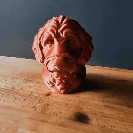 Golden Doodle Bust, Realistic Dog Sculpture