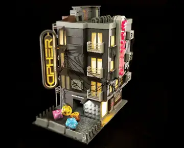 Cyberpunk Dice Tower - High Detail Lit Model