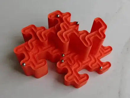 Twin Dragon Fractal Marble Run (Davis, Knuth Curve)
