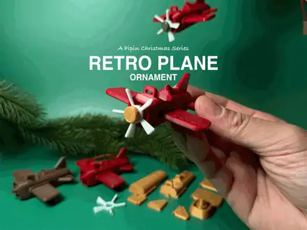 Retro Plane Ornament Kit 03 | Pipin World Xmas 25'