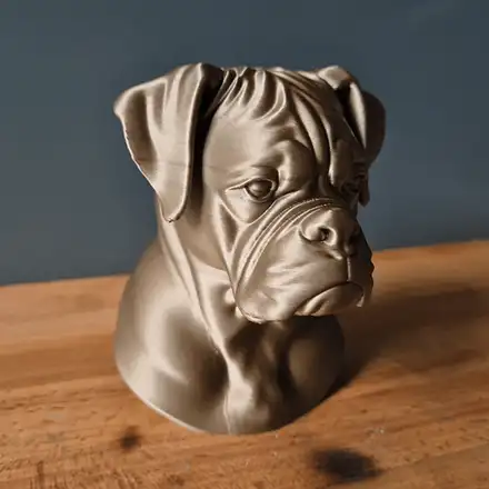 Boxer Bust, Realistic Dog Sculpture