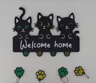 Halloween Wall Cat key hanger magnetic