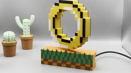 Spinning 8-Bit Sonic Gold Ring - LA001 TT Motor