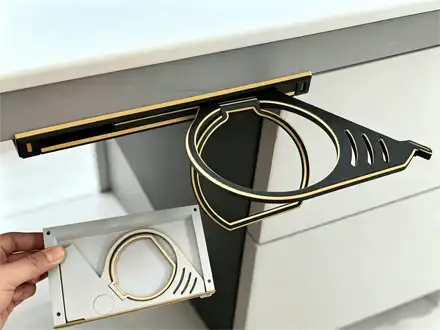 Ultra Slim Hidden Under-Desk Cup Holder