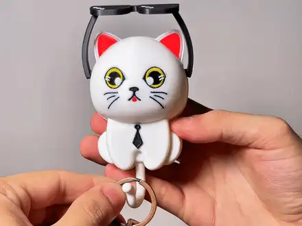 Cat Cool with Glasses Key Holder