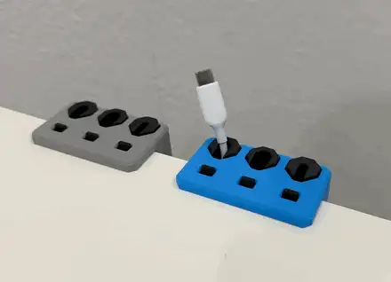 Desk cable holder / cable organizer with clamp