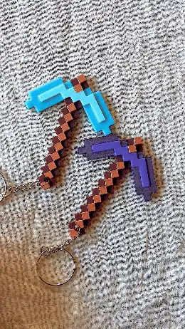 Minecraft Pickaxe Keychain