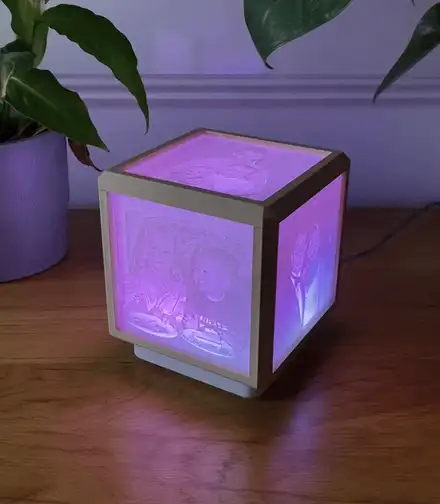 WLED Lithophane Lightbox Cube (100x100mm Lithophanes)