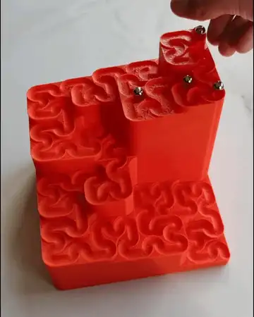 Hilbert Curve Marble Run, Fractal Ball Track