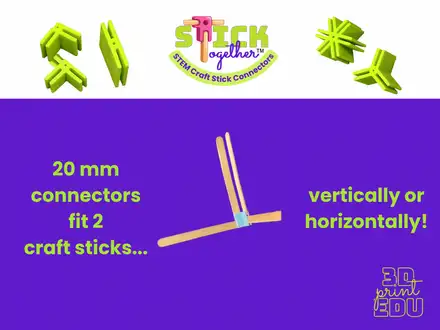 Stick Together STEM Craft Stick Connectors 20mm