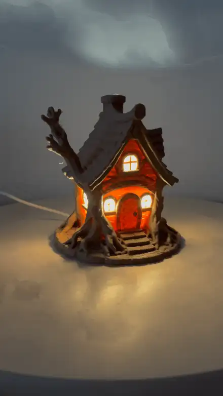Enchanted Forest Cottage Lamp Fairy House Light