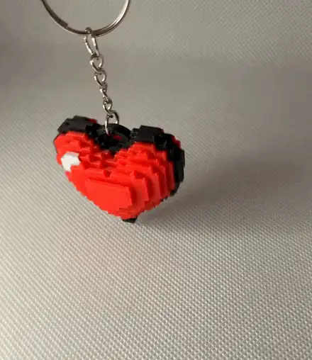 Pixel Heart Keychain