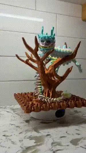 CRYSTAL DRAGON ARTICULATED -SNAKE DRAGON STAND