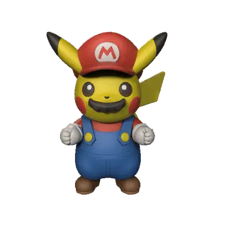 Pikachu with Mario cosplay