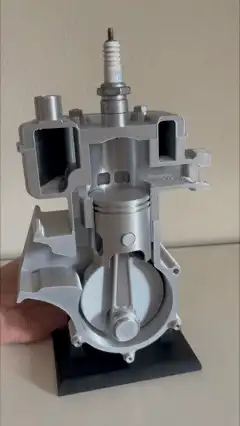 Functional 2-Stroke Engine Cutaway Model