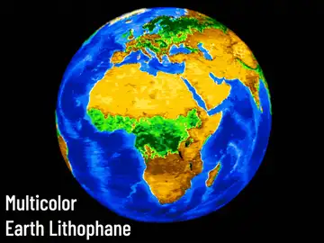 Multicolor Earth Lithophane - four colors