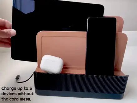 Multi Device Charging Station with Cable Storage