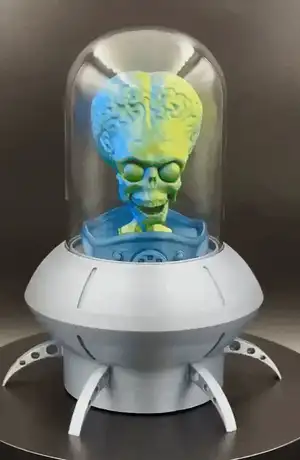 ACK ACK!!! Mars Attacks Alien Bust with Display