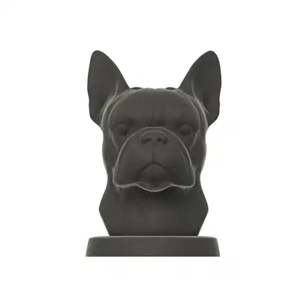 Boston Terrier Bust, Stylized Dog Sculpture
