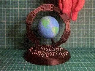 Large Globe Fixed-Center Kinetic Sculpture