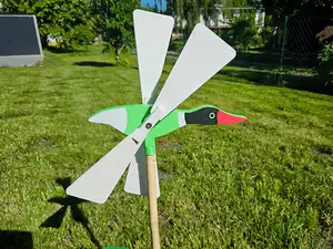 Garden Duck Wind Spinner, Two Mounting Versions
