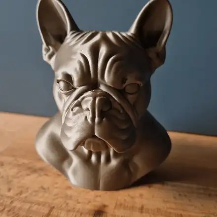 French Bulldog Bust, Realistic Dog Sculpture