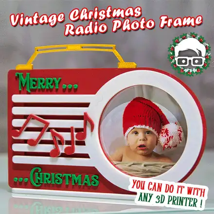 Vintage Christmas Radio Photo Frame by AM-MEDIA