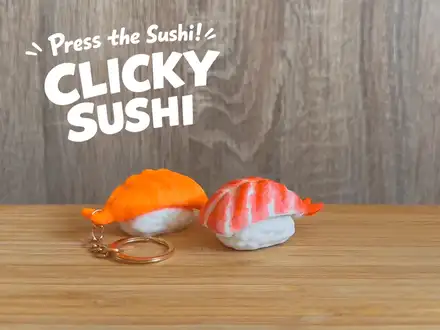 Clicky Sushi, Shrimp Nigiri Fidget Toy