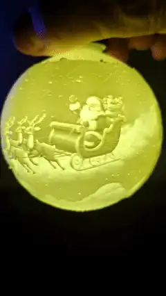 Santa's Night Flight Lithophane Ornament Light Cap