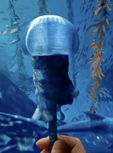 Hand cranked jellyfish rattle
