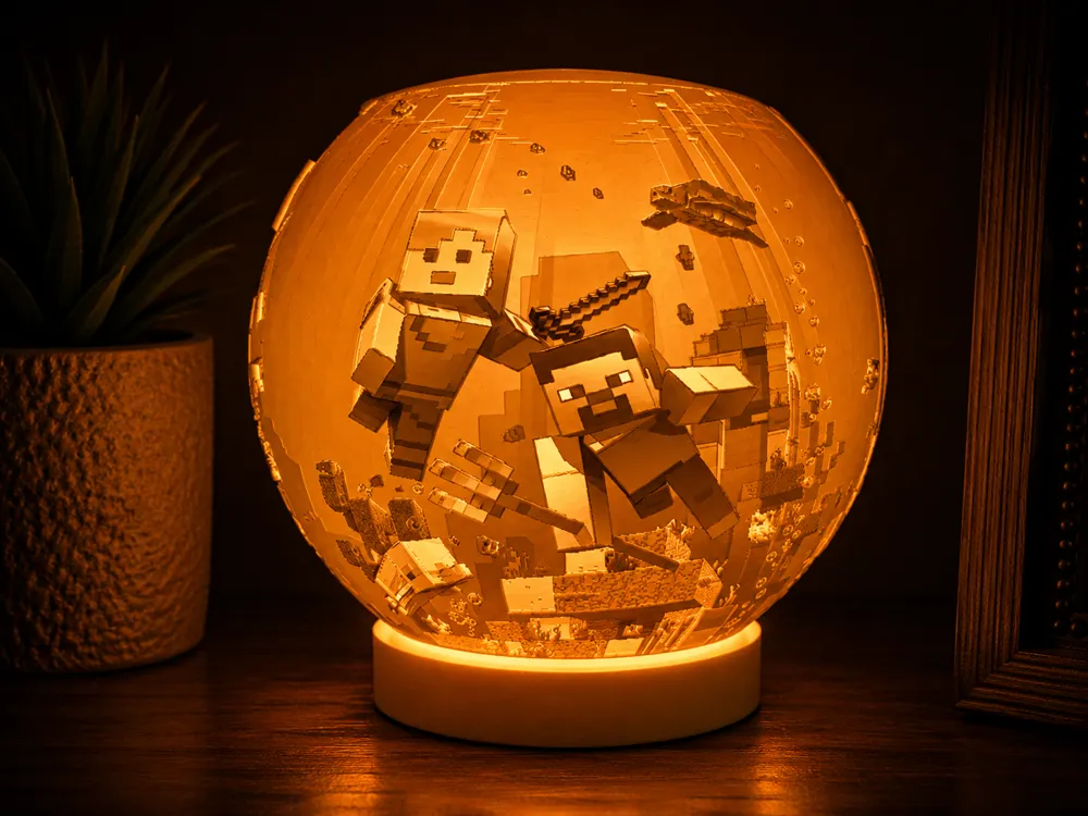 Globe lithophanie - minecraft, photo 3 of 4 - Geography, Maps & Globes, led