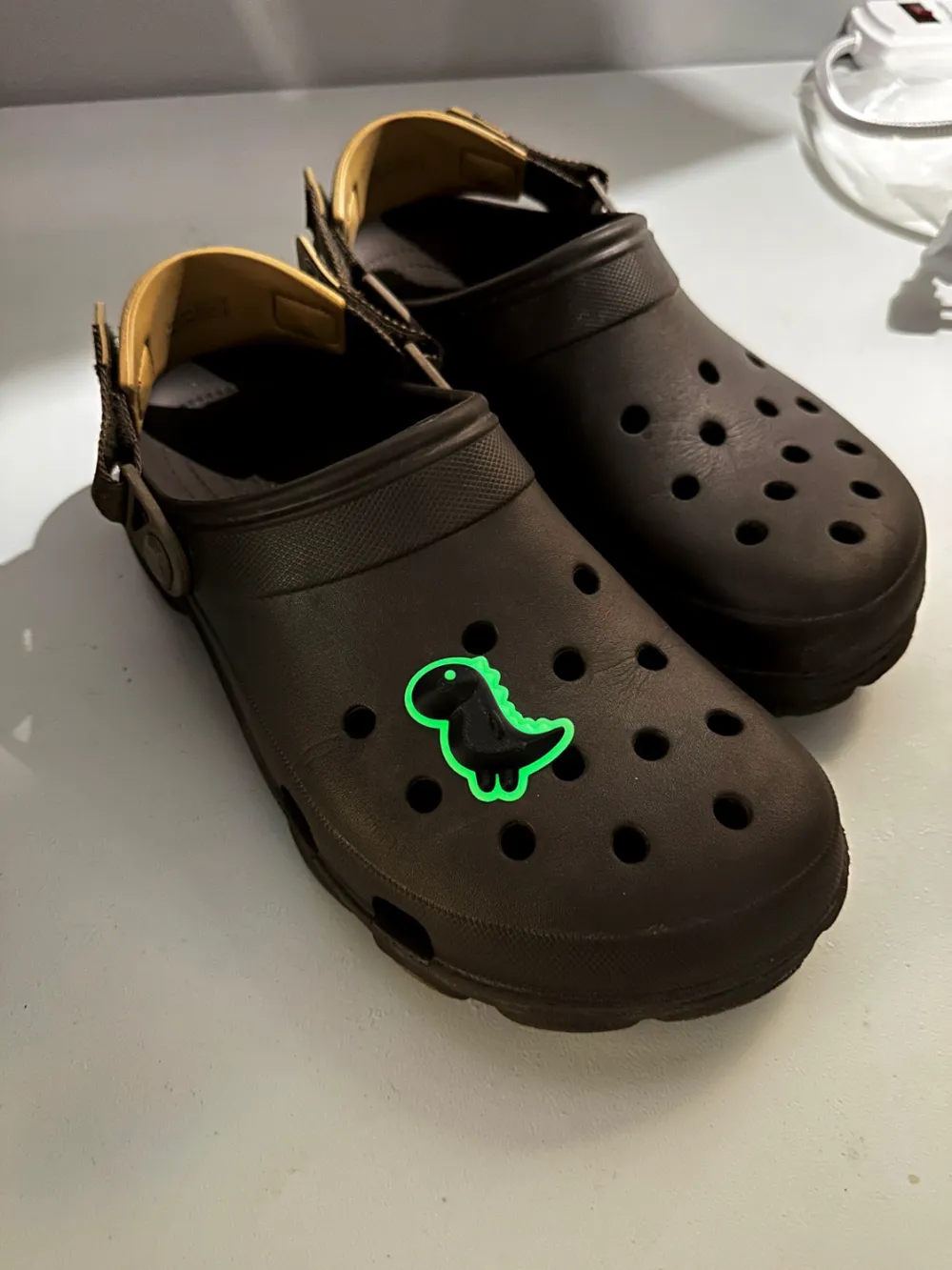 Glow in the dark Cute Dino Charm, photo 2 of 4 - Dinosaur Figures, crocs