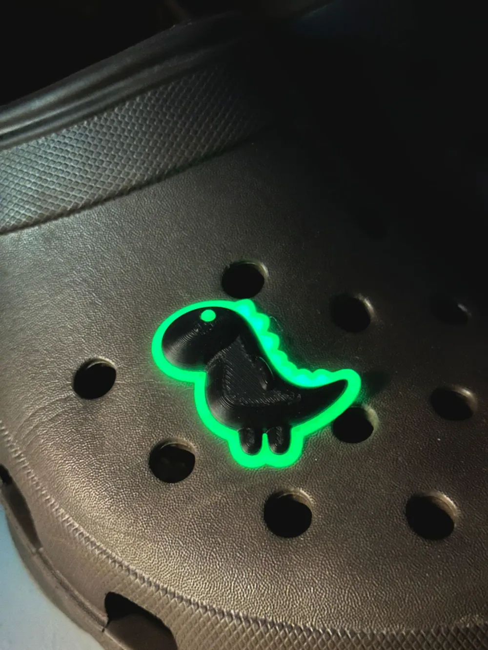 Glow in the dark Cute Dino Charm, photo 4 of 4 - Dinosaur Figures, croc accessories
