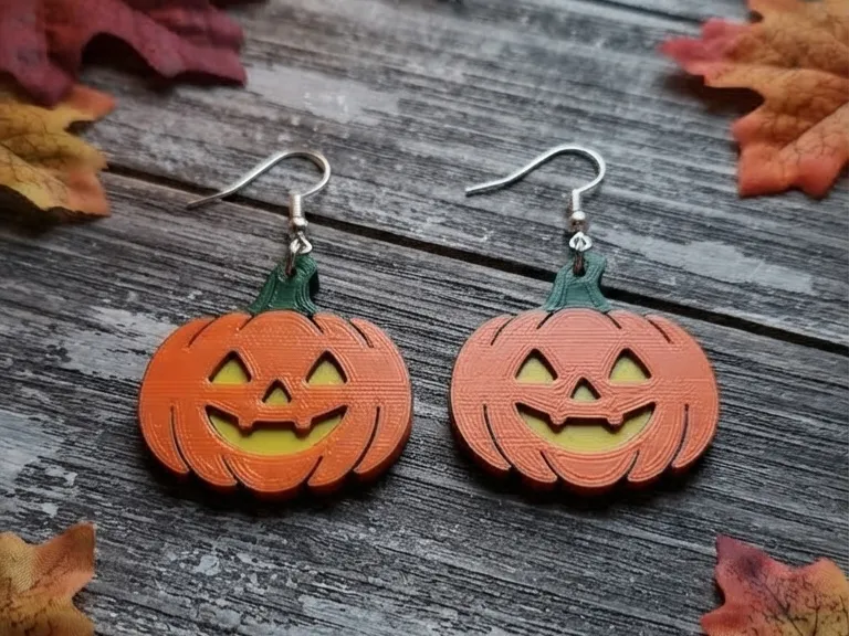 Glowing Jack-O'-Lantern Earrings, photo 3 of 4 - Glowing Jack-O'-Lantern Earrings Fashion