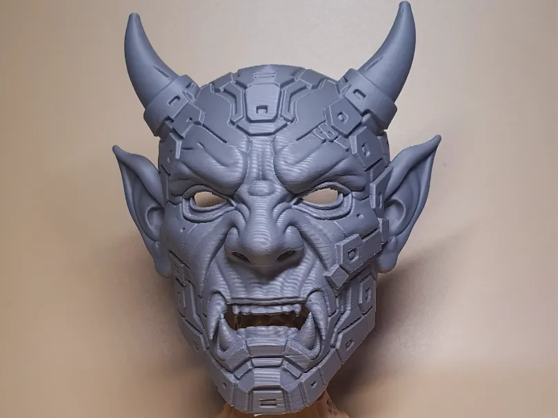 goblin-cyberpunk inspired Oni demon mask
