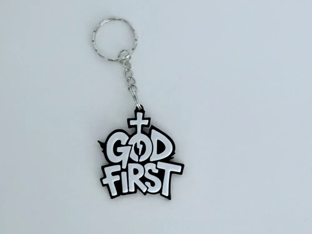 God First Keychain, Christian Faith, photo 4 of 4 - God First Keychain, Christian Faith Generative Art