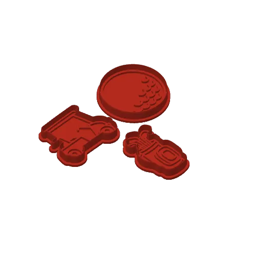 GOLF COOKIE CUTTER AND FONDANT STAMP SET 3PCE, photo 4 of 4 - GOLF COOKIE CUTTER AND FONDANT STAMP SET 3PCE Kitchen & Dining