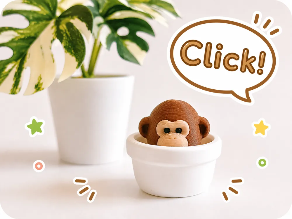 Gorilla Pot Clicker, photo 3 of 4 - Gorilla Pot Clicker Fidget & Sensory Toys