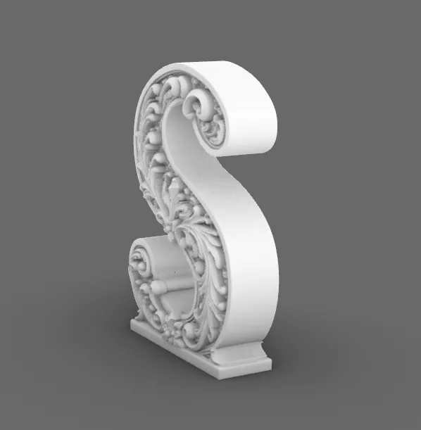 Goth Baroque Letter S gothic Decor, photo 4 of 5 - Room Decor & Aesthetic Pieces, gothic letter s baroque letter s decorative monogram gothic alphabet decor