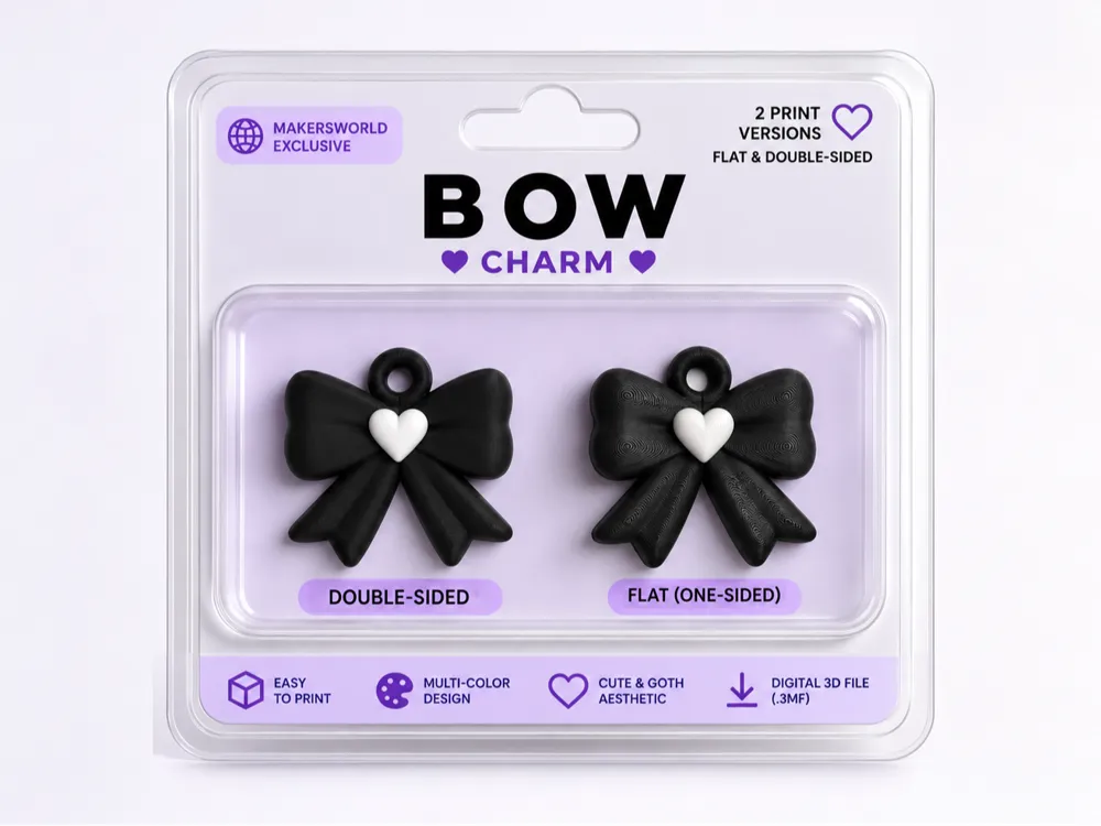Goth Bow Heart Charm | Keychain & Bag Charm - Art Pieces, in stock in India