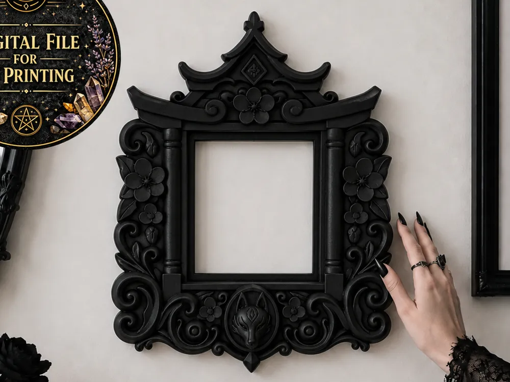 Goth Kitsune Square Wall Frame