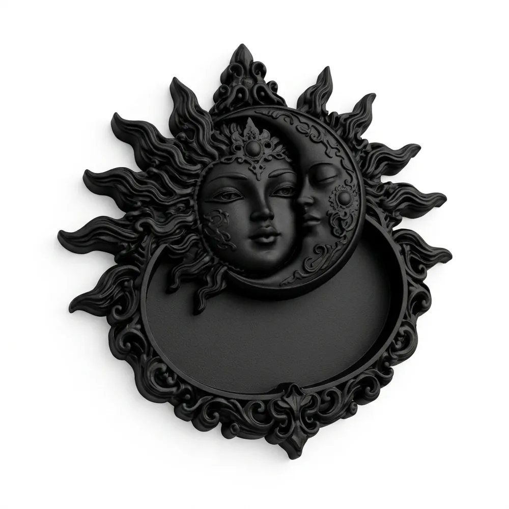 Goth Sun Moon Jewelry Tray gothic witchy decor, photo 3 of 5 - Jewellery Trays & Dishes, goth jewelry tray gothic tray sun moon tray celestial tray moon jewelry dish sun moon decor