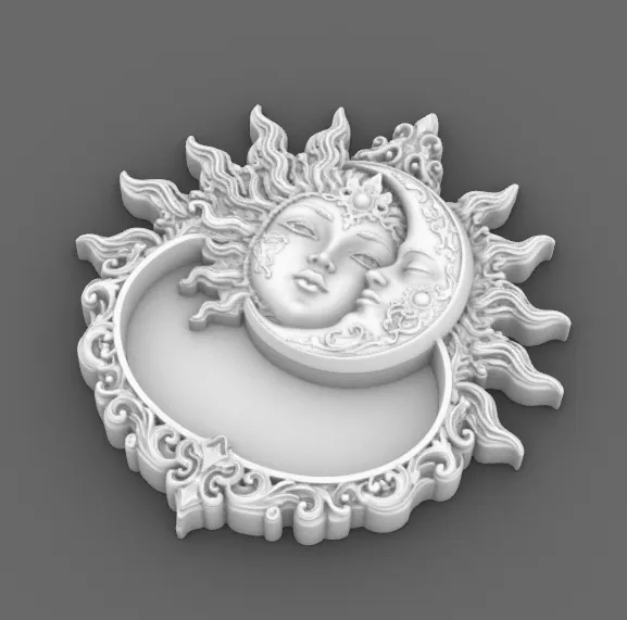 Goth Sun Moon Jewelry Tray gothic witchy decor, photo 5 of 5 - Jewellery Trays & Dishes, goth jewelry tray gothic tray sun moon tray celestial tray moon jewelry dish sun moon decor