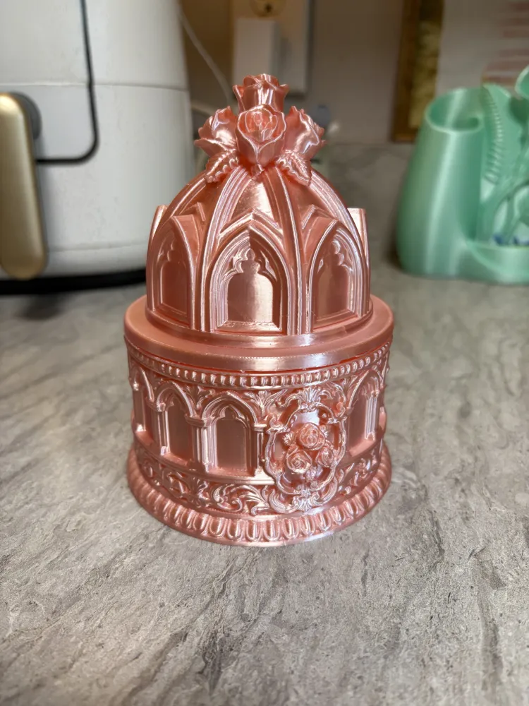 Gothic Rose Jewelry Box Ornament Trinket Container, photo 2 of 4 - Jewellery Boxes & Trinket Boxes, gothic 1